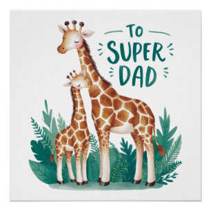 Póster Regalo del Día del Padre A Super Papá