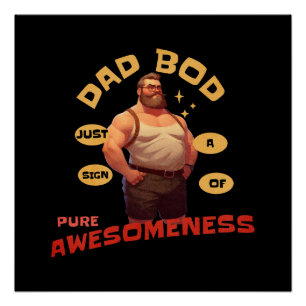 Póster Regalo del Día del Padre Dad Bod Awesome