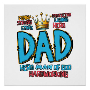 Póster Regalo del Día del Padre Héroe De Dios