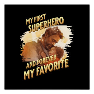 Póster Regalo del Día del Padre Mi primer superhéroe