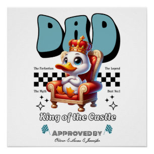 Póster Regalo del día del padre personalizado, pato de pa