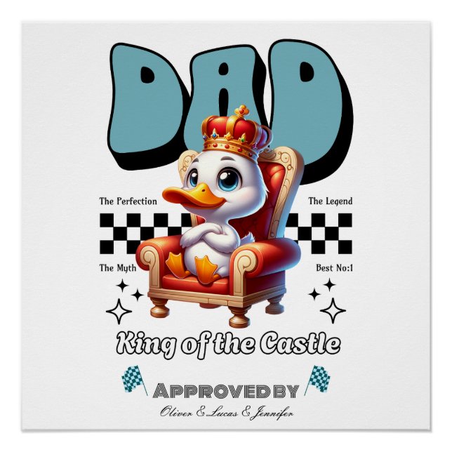 Póster Regalo del día del padre personalizado, pato de pa (Anverso)