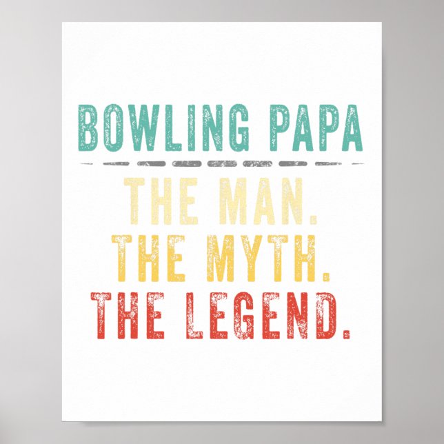 Póster Regalo del Día del Papa Bowling (Frente)