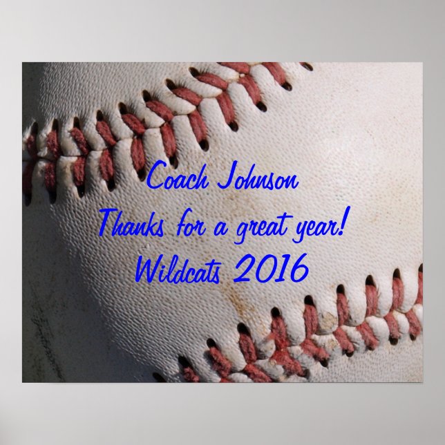 Póster Regalo del entrenador del equipo de béisbol (Frente)