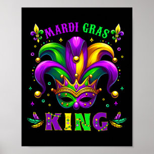 Póster Regalo del Festival Mardi Gras King Fun Mardi Gras