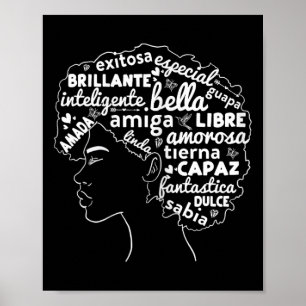 Póster Regalo del Orgullo Afro Latina Historia Negra Afro