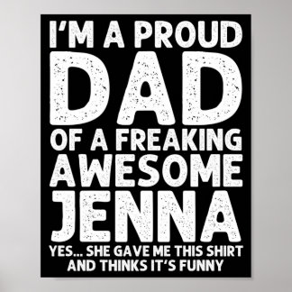 Póster Regalo del padre de Jenna Día del padre divertido 