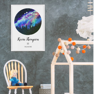 Póster Regalo del signo del horóscopo de la constelación 