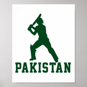 Póster Regalo Deportes Pakistán Críquet Cricketer Tsman