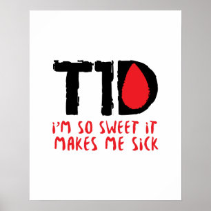 Póster Regalo diabético de la diabetes de T1D