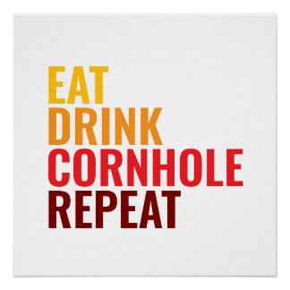 Póster Regalo Divertido Amante del Cornhole Gradiente de