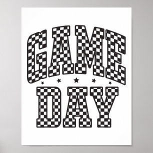 Póster Regalo divertido de cuadros día de juego de fútbol