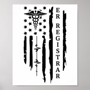 Póster Regalo divertido de enfermera registradora de ER p