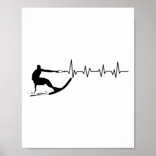 Póster Regalo divertido de esquí acuático con latido del