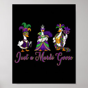 Póster Regalo divertido de ganso de Mardi Gras 2026 para