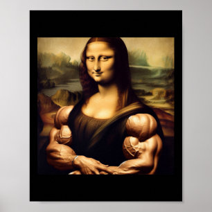 Póster Regalo divertido de Mona Lisa Bodybuilding