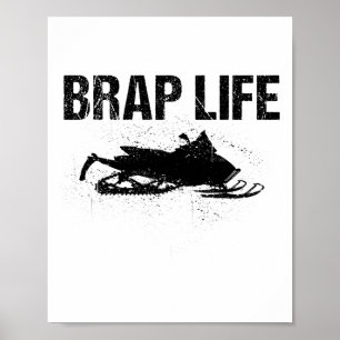Póster Regalo divertido de moto de nieve Brap para amante