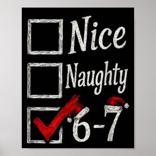 Póster Regalo Divertido de Navidad Malo Bueno Meme Hombre