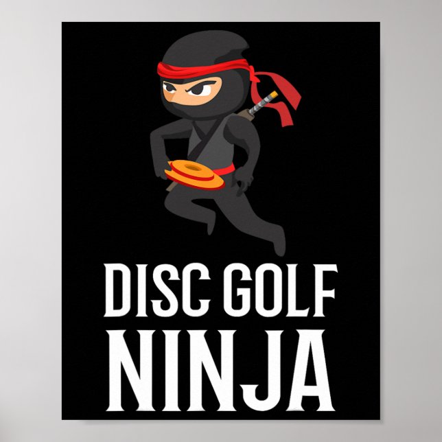 Póster Regalo divertido de ninja de golf de disco para ho (Frente)