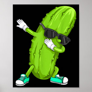 Póster Regalo divertido de pepino bailando dab _ pepinill