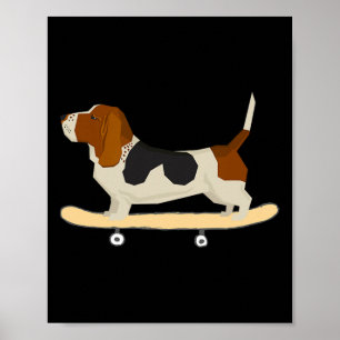 Póster Regalo divertido de perro sabueso Bett haciendo sk
