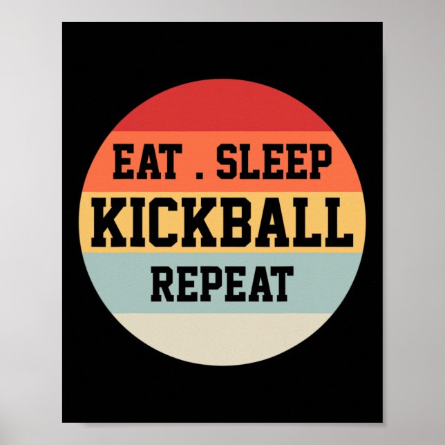 Póster Regalo divertido del jugador de Kickball Retro (Frente)