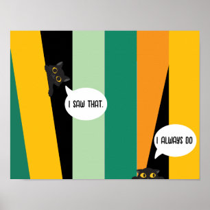 Póster Regalo divertido para amante de gatos, gato lindo 