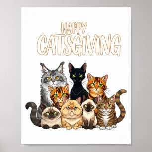 Póster Regalo divertido para amantes de gatos en Acción d