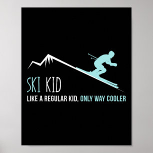 Póster Regalo divertido y lindo de esquí para niños en in