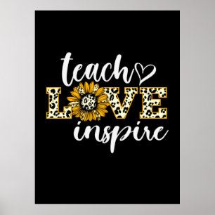 Póster Regalo docente Enseñar amor Inspire Leopardo