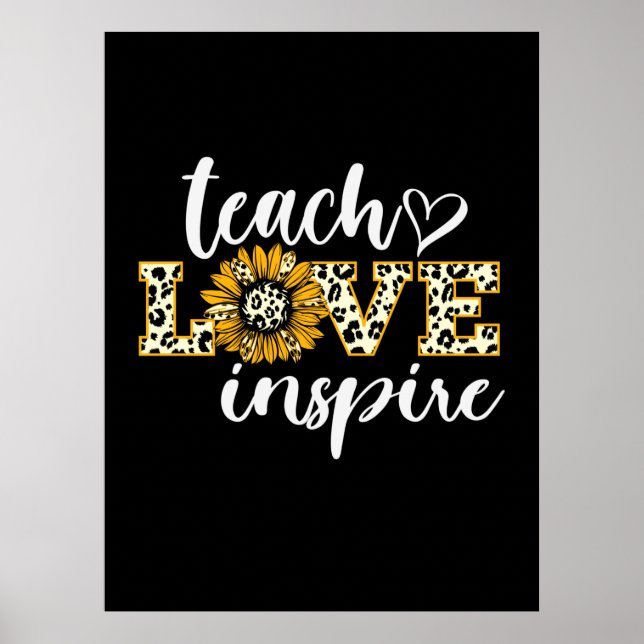 Póster Regalo docente Enseñar amor Inspire Leopardo (Frente)