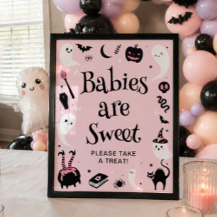 Póster Regalo Dulce para Baby Shower de Halloween para Ni