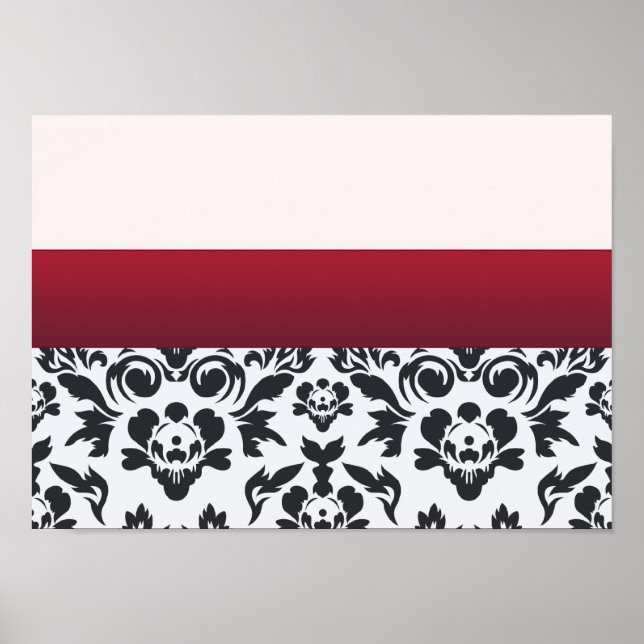 Póster regalo especial de Damasco rojo blanco (Frente)