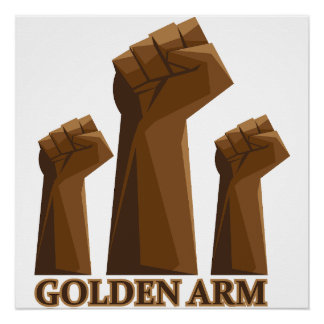 Póster Regalo experto soldador de tuberías brazo dorado