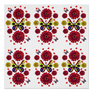 Póster Regalo Floral de Mariposa Primaveral Personalizado