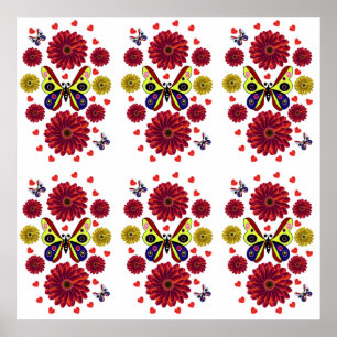 Póster Regalo Floral de Mariposa Primaveral Personalizado