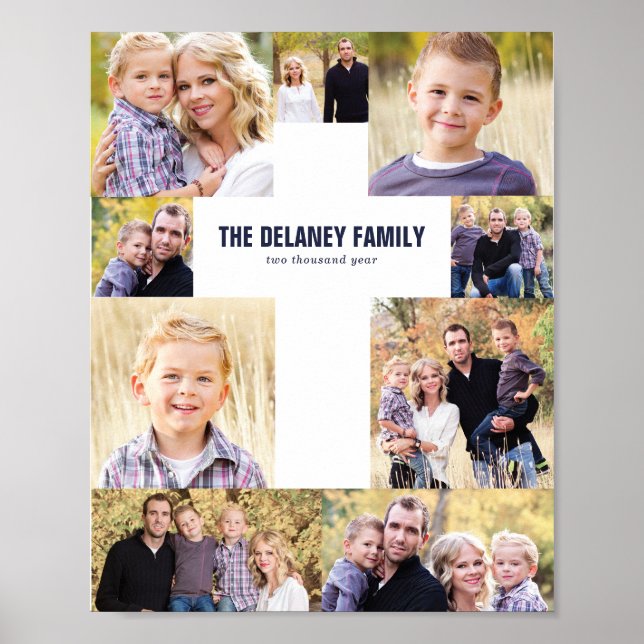 Póster Regalo fotográfico de la familia de Collages de fo (Frente)