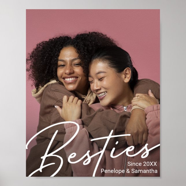 Póster Regalo fotográfico moderno de Besties (Frente)