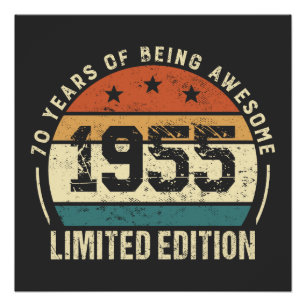Póster Regalo ideal para el 70 cumpleaños Retro Vintage 1