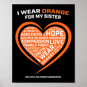 Póster Regalo Ms Apparel Naranja Hermana Esclerosis múlti