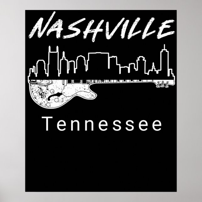 Póster Regalo Nashville de recuerdo de música de guitarra (Frente)