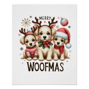Póster Regalo navideño Merry Woofmas