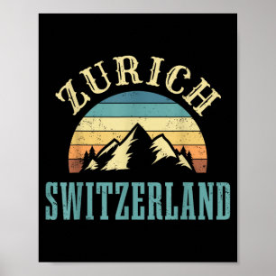 Póster regalo para amante de esquí en los Alpes suizos de