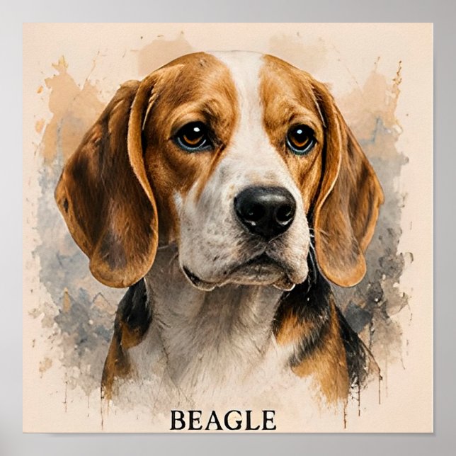 Póster Regalo para Amante de Perros Amigos Beagle (Frente)