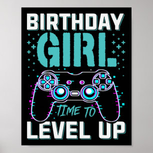 Póster Regalo para chica hora de subir de nivel Juego de