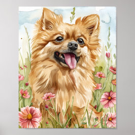 Póster Regalo para el propietario de Pomerania Cute Dog W