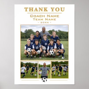 Póster Regalo para Entrenador de Equipo de Fútbol Gracias