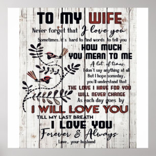Póster Regalo Para Esposa   A Mi Esposa Carta Amada
