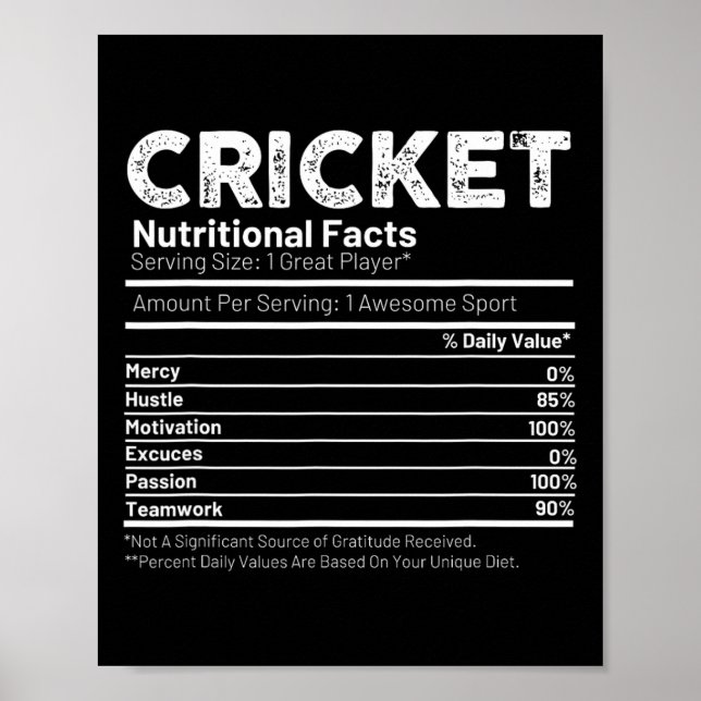 Póster Regalo para hombres jugadores de cricket (Frente)