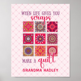 Póster Regalo para la colcha de patchwork de la abuela